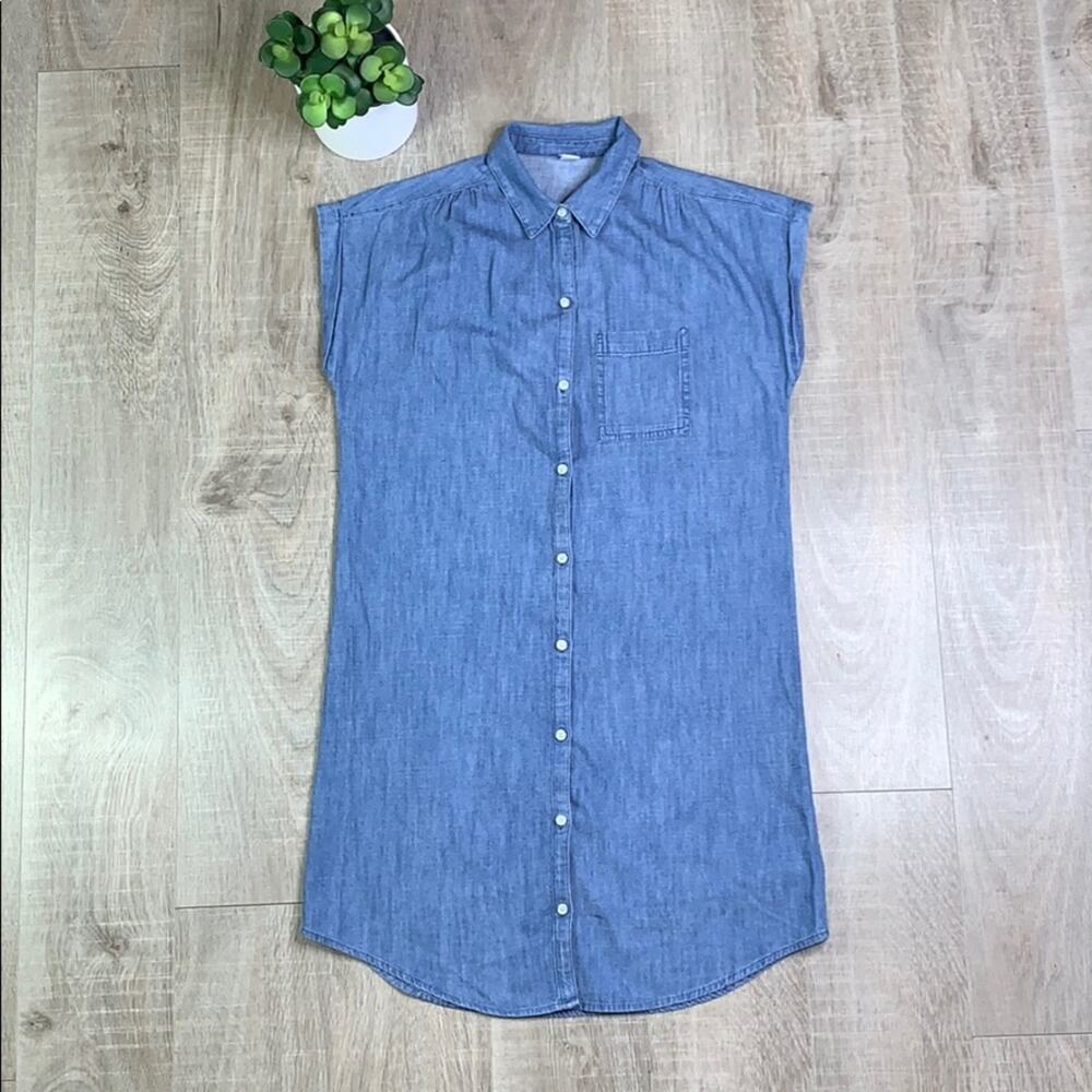 Old Navy Chambray Collared Button Up Shirt Dress